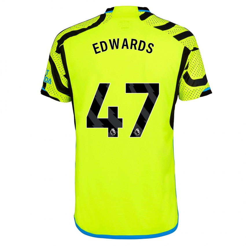 Niño Camiseta Khayon Edwards #47 Amarillo 2ª Equipación 2023/24 La Camisa