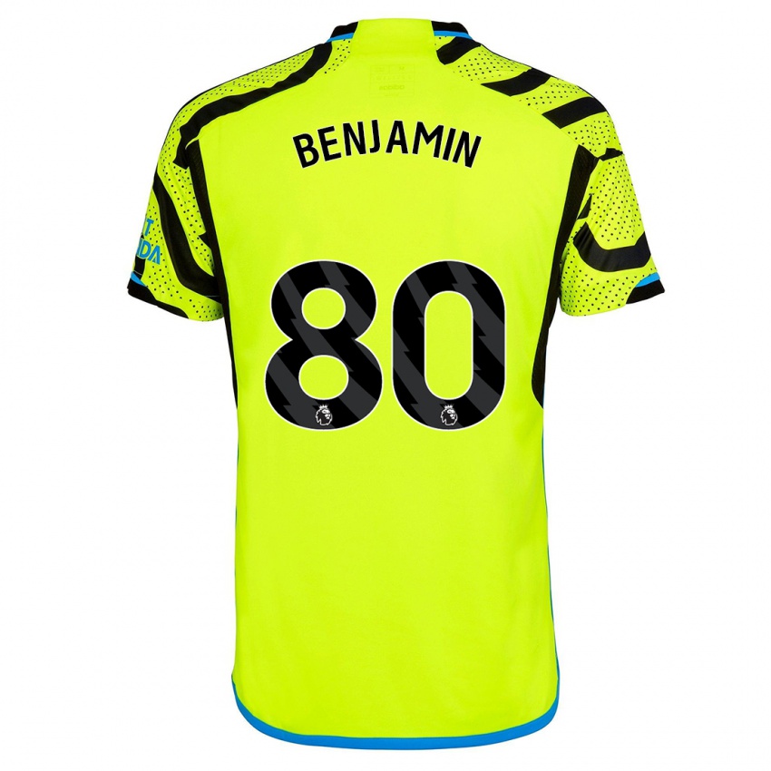 Niño Camiseta Omari Benjamin #80 Amarillo 2ª Equipación 2023/24 La Camisa