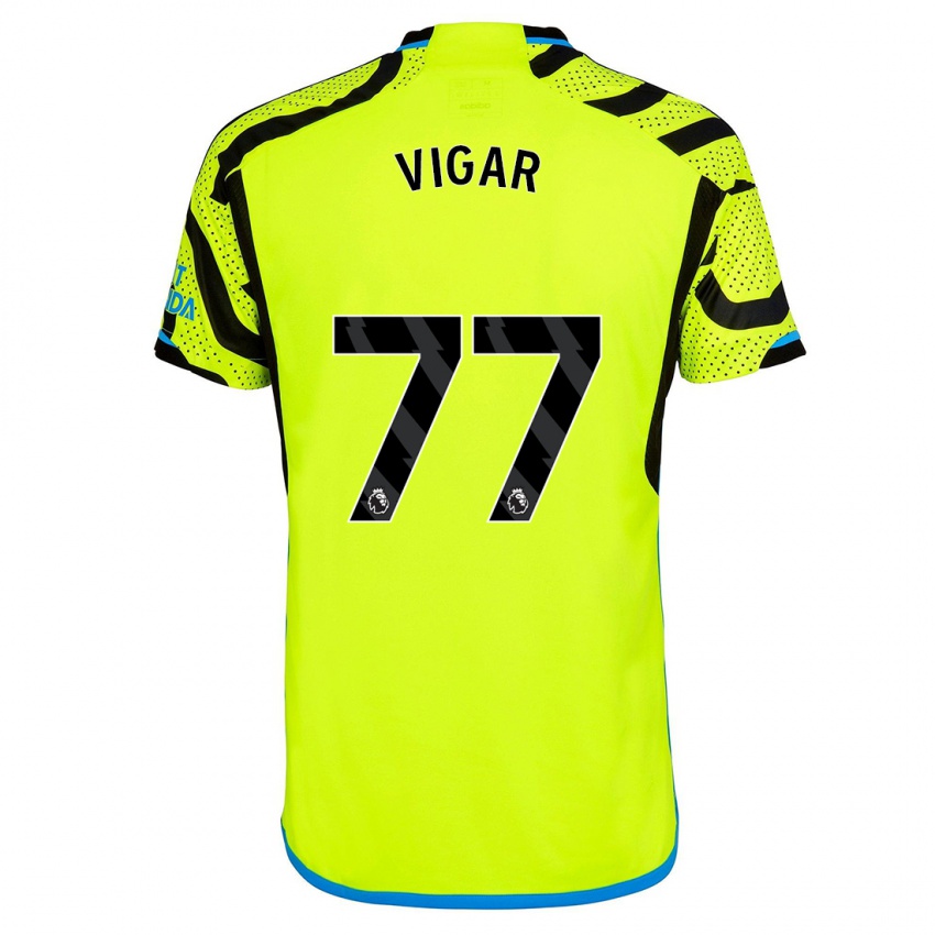Niño Camiseta Billy Vigar #77 Amarillo 2ª Equipación 2023/24 La Camisa