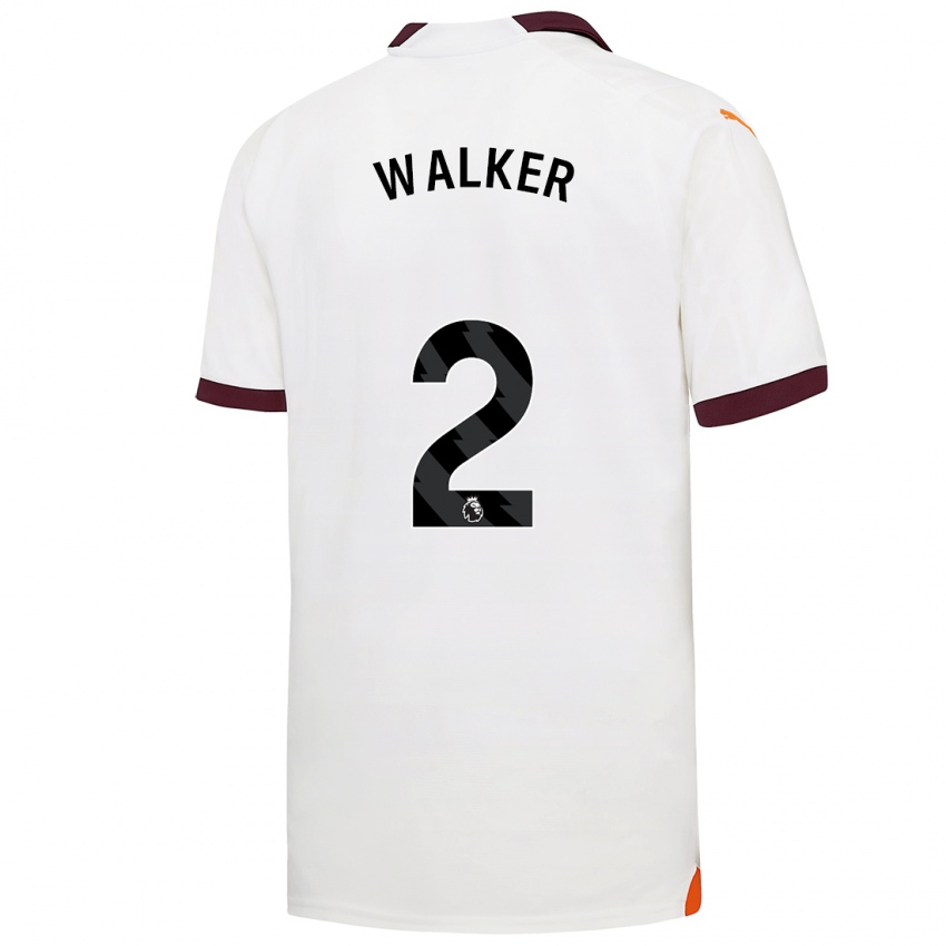 Niño Camiseta Kyle Walker #2 Blanco 2ª Equipación 2023/24 La Camisa