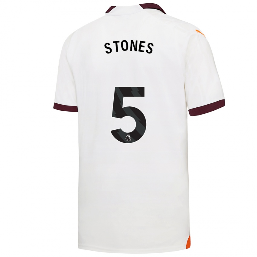 Niño Camiseta John Stones #5 Blanco 2ª Equipación 2023/24 La Camisa