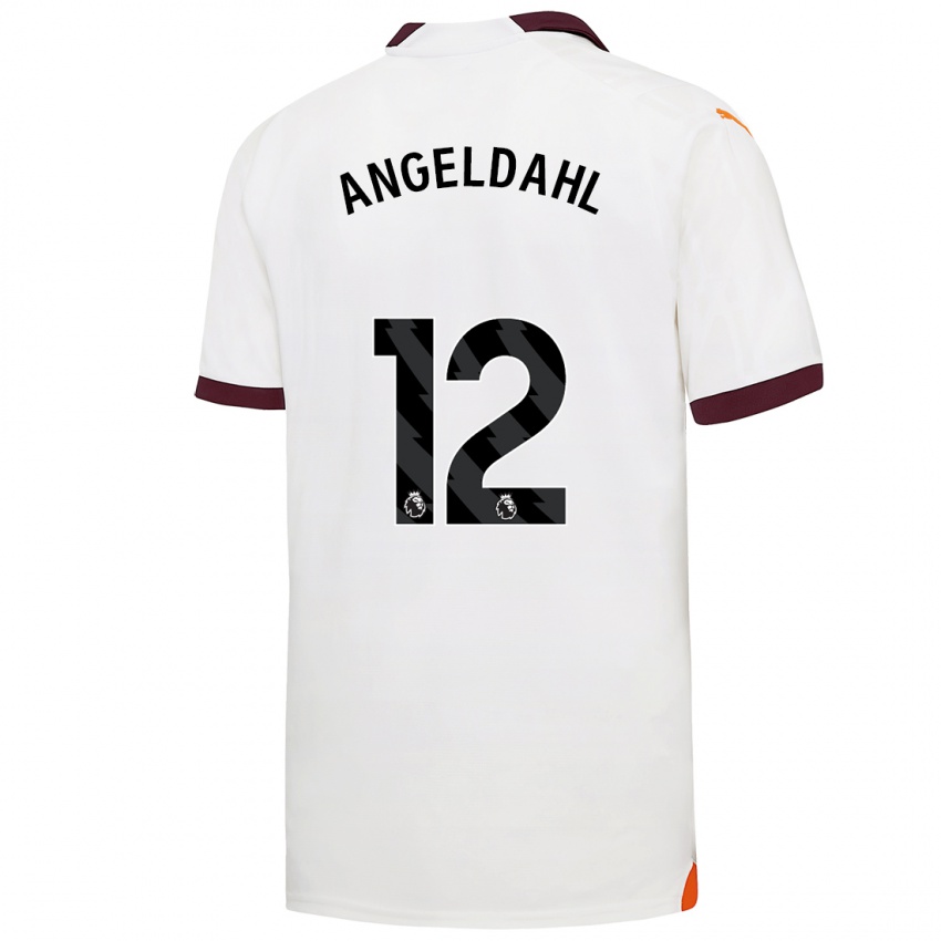 Niño Camiseta Filippa Angeldahl #12 Blanco 2ª Equipación 2023/24 La Camisa