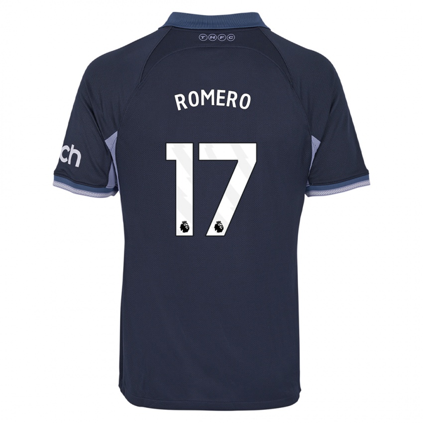 Niño Camiseta Cristian Romero #17 Azul Oscuro 2ª Equipación 2023/24 La Camisa