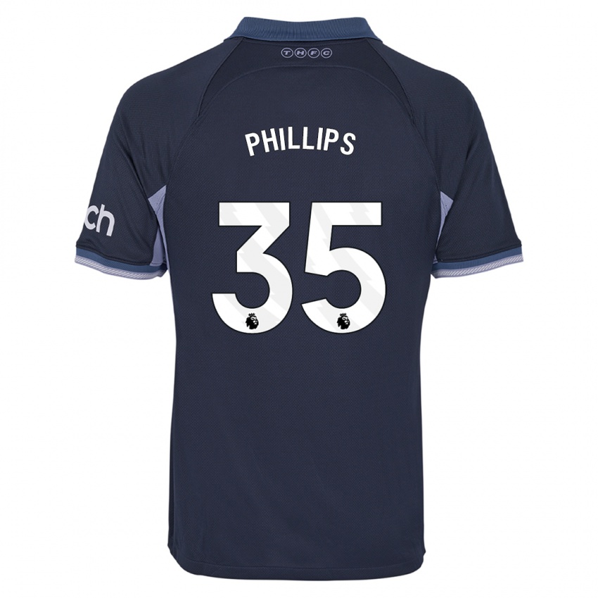 Niño Camiseta Ashley Phillips #35 Azul Oscuro 2ª Equipación 2023/24 La Camisa