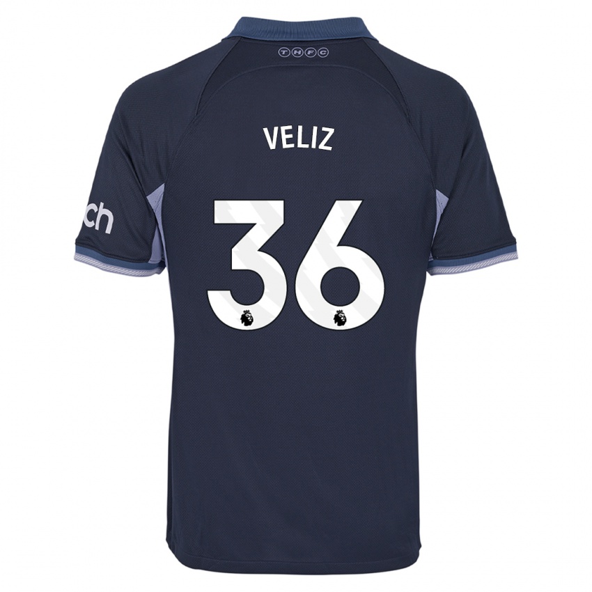 Niño Camiseta Alejo Véliz #36 Azul Oscuro 2ª Equipación 2023/24 La Camisa