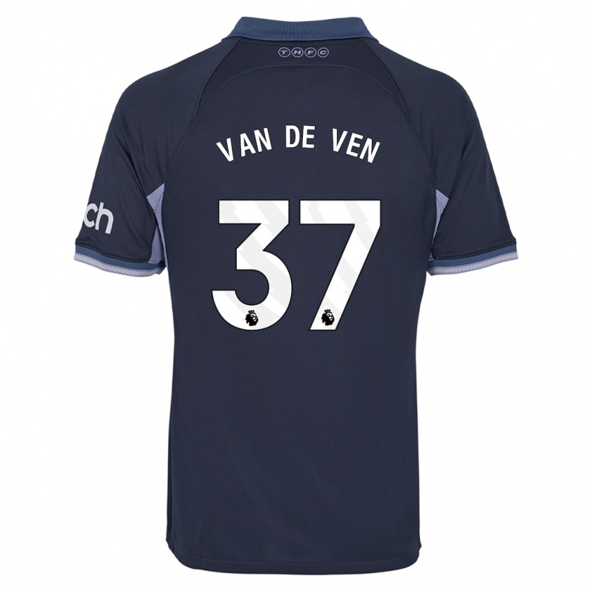 Niño Camiseta Micky Van De Ven #37 Azul Oscuro 2ª Equipación 2023/24 La Camisa