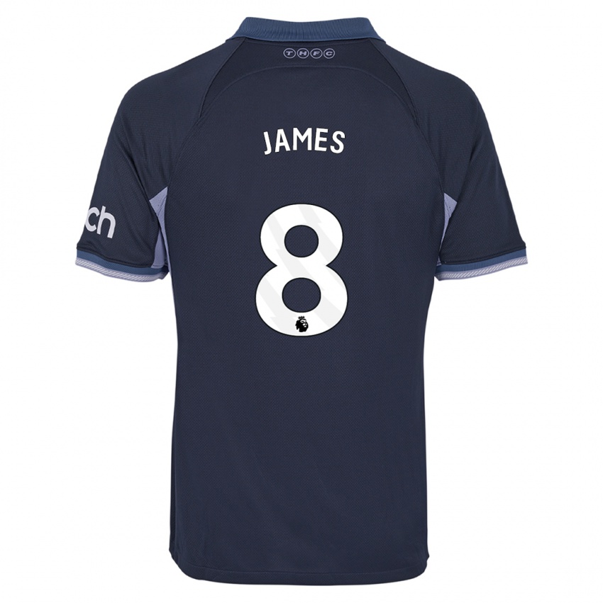 Niño Camiseta Angharad James #8 Azul Oscuro 2ª Equipación 2023/24 La Camisa