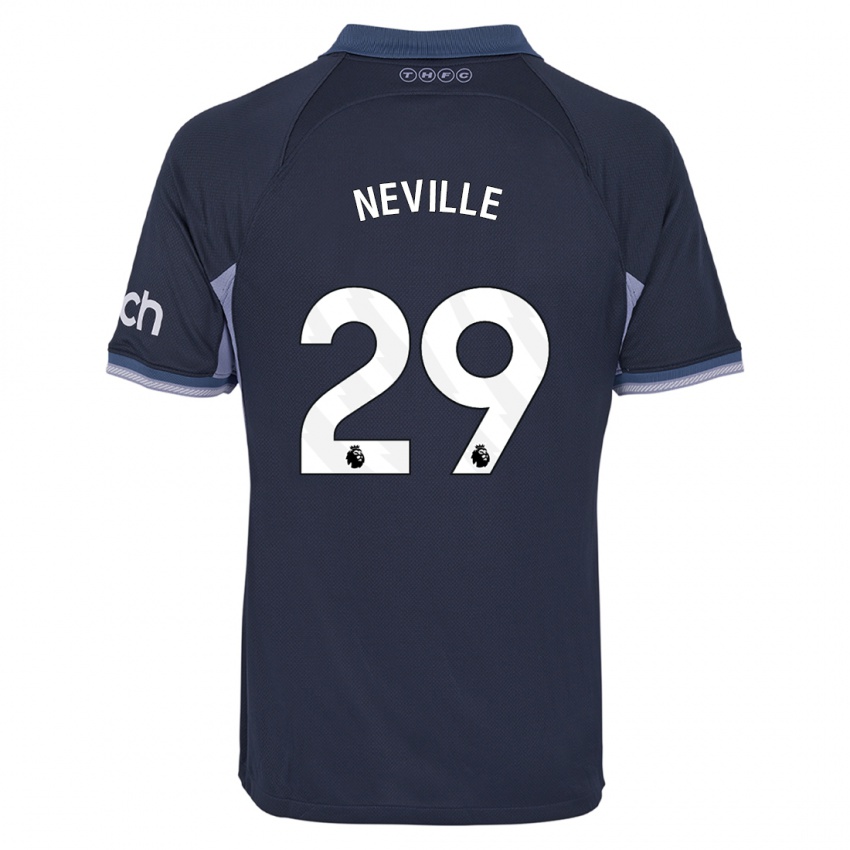 Niño Camiseta Ashleigh Neville #29 Azul Oscuro 2ª Equipación 2023/24 La Camisa
