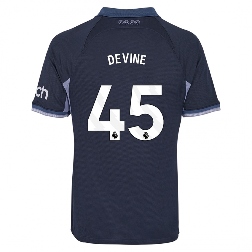 Niño Camiseta Alfie Devine #45 Azul Oscuro 2ª Equipación 2023/24 La Camisa
