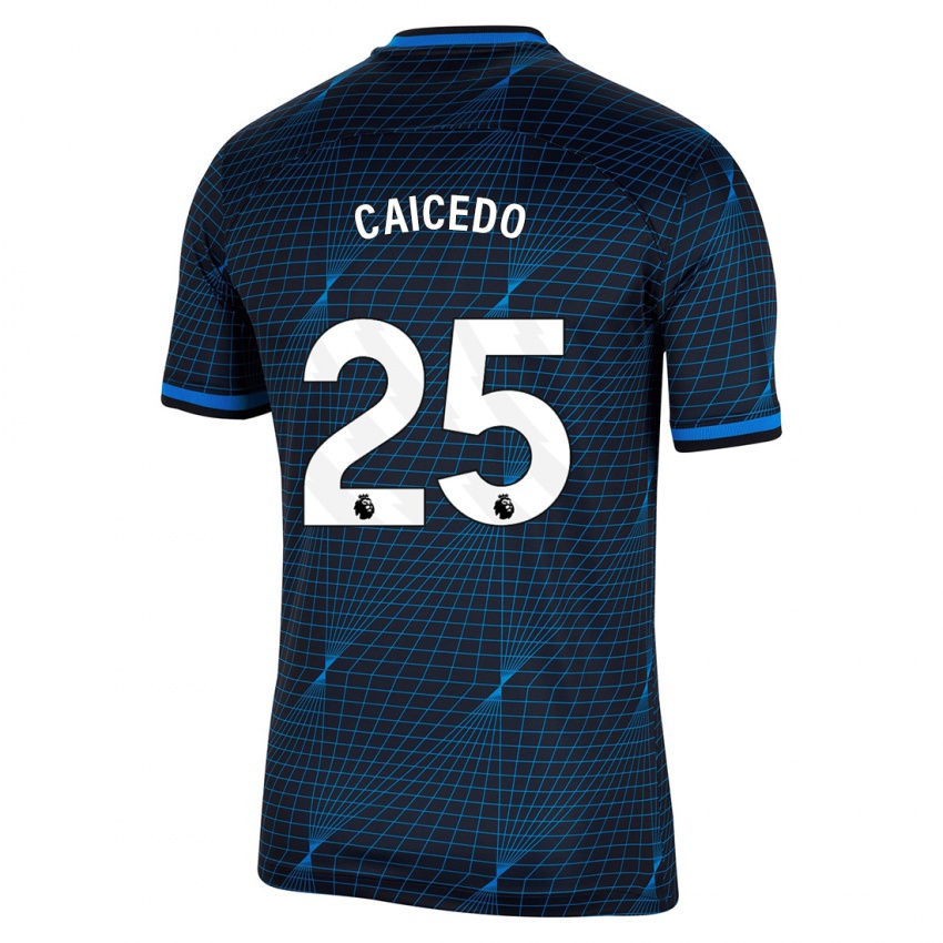 Niño Camiseta Moisés Caicedo #25 Azul Oscuro 2ª Equipación 2023/24 La Camisa
