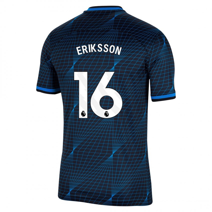 Niño Camiseta Magdalena Eriksson #16 Azul Oscuro 2ª Equipación 2023/24 La Camisa