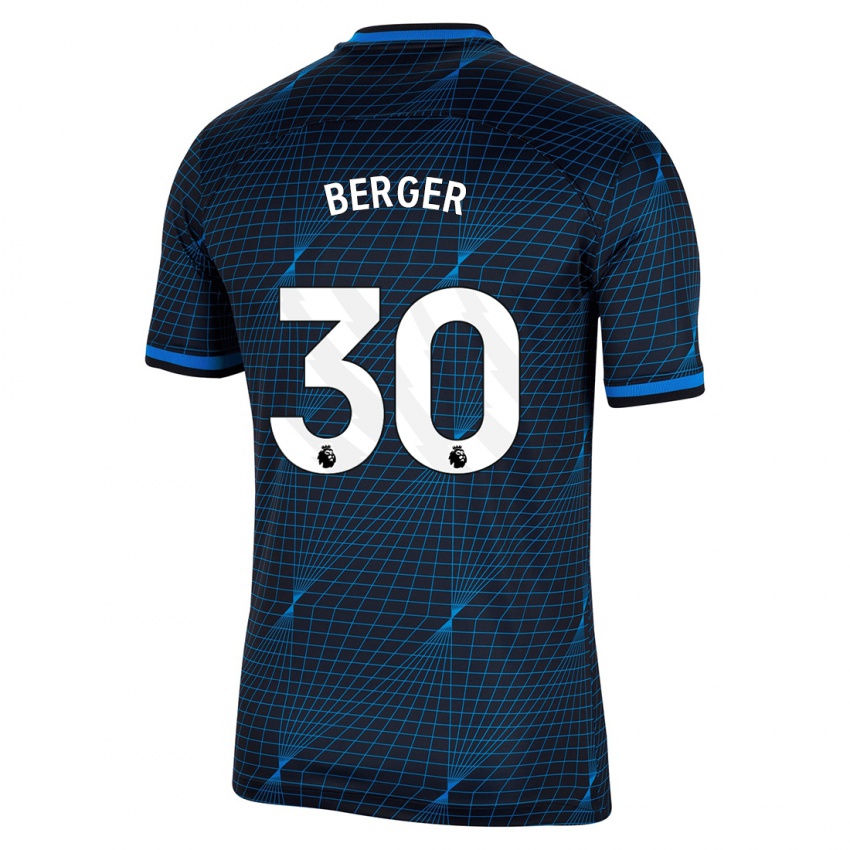 Niño Camiseta Ann-Katrin Berger #30 Azul Oscuro 2ª Equipación 2023/24 La Camisa
