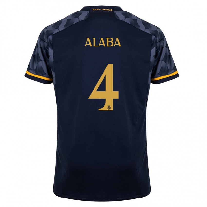Niño Camiseta David Alaba #4 Azul Oscuro 2ª Equipación 2023/24 La Camisa