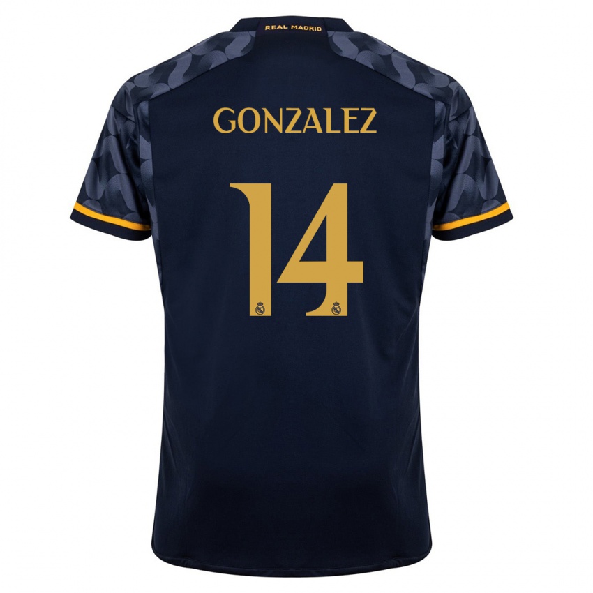 Niño Camiseta David Gonzalez #14 Azul Oscuro 2ª Equipación 2023/24 La Camisa