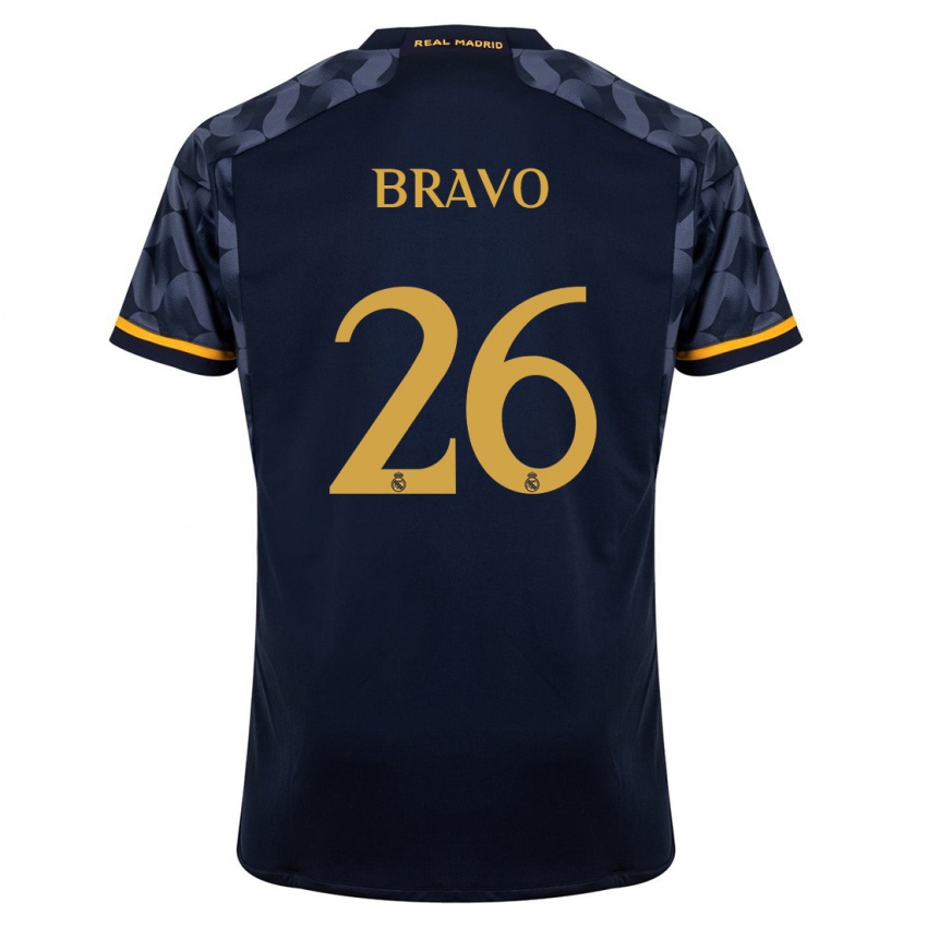 Niño Camiseta Iker Bravo #26 Azul Oscuro 2ª Equipación 2023/24 La Camisa