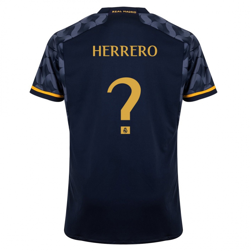 Niño Camiseta Enrique Herrero #0 Azul Oscuro 2ª Equipación 2023/24 La Camisa