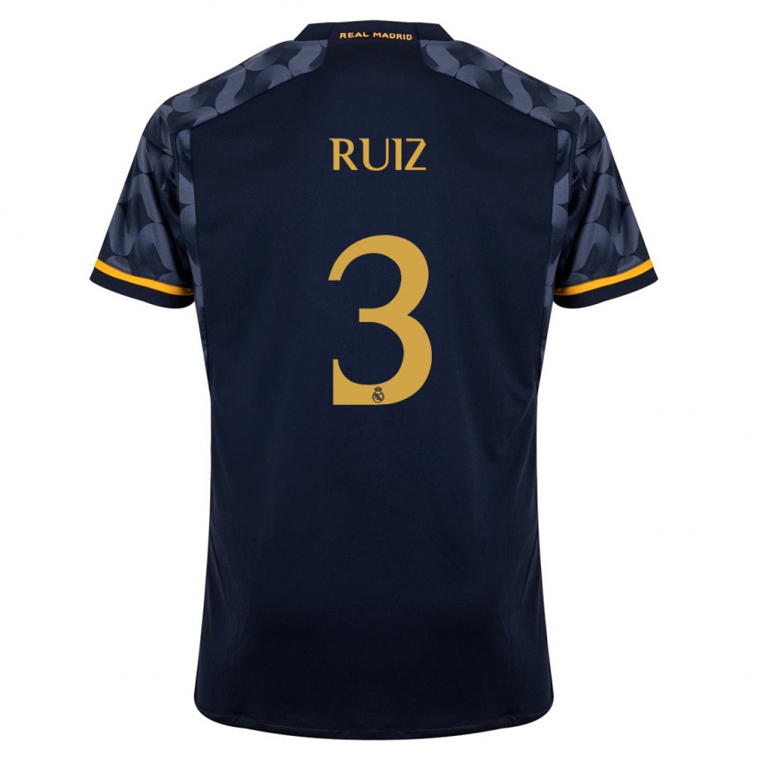 Niño Camiseta David Ruiz #3 Azul Oscuro 2ª Equipación 2023/24 La Camisa