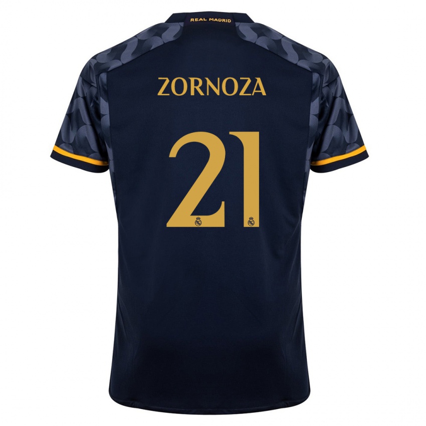 Niño Camiseta Claudia Zornoza #21 Azul Oscuro 2ª Equipación 2023/24 La Camisa