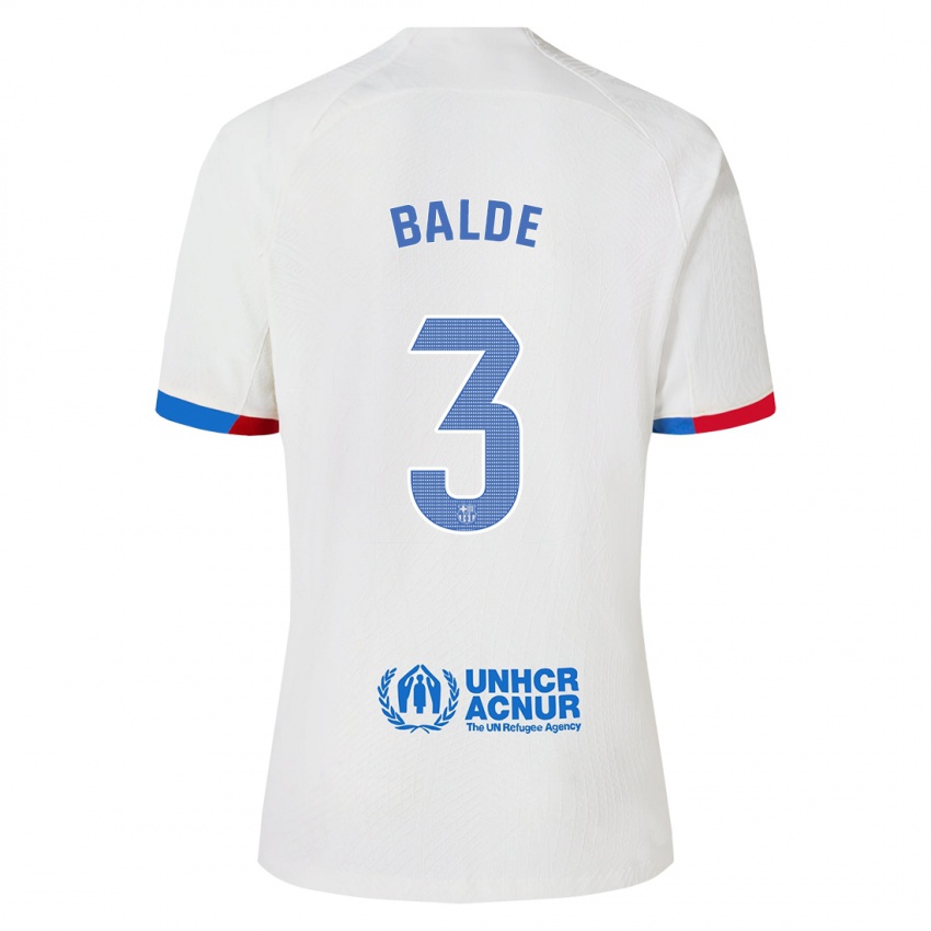 Niño Camiseta Alejandro Balde #3 Blanco 2ª Equipación 2023/24 La Camisa