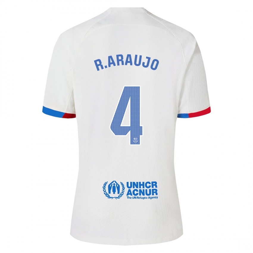 Niño Camiseta Ronald Araújo #4 Blanco 2ª Equipación 2023/24 La Camisa