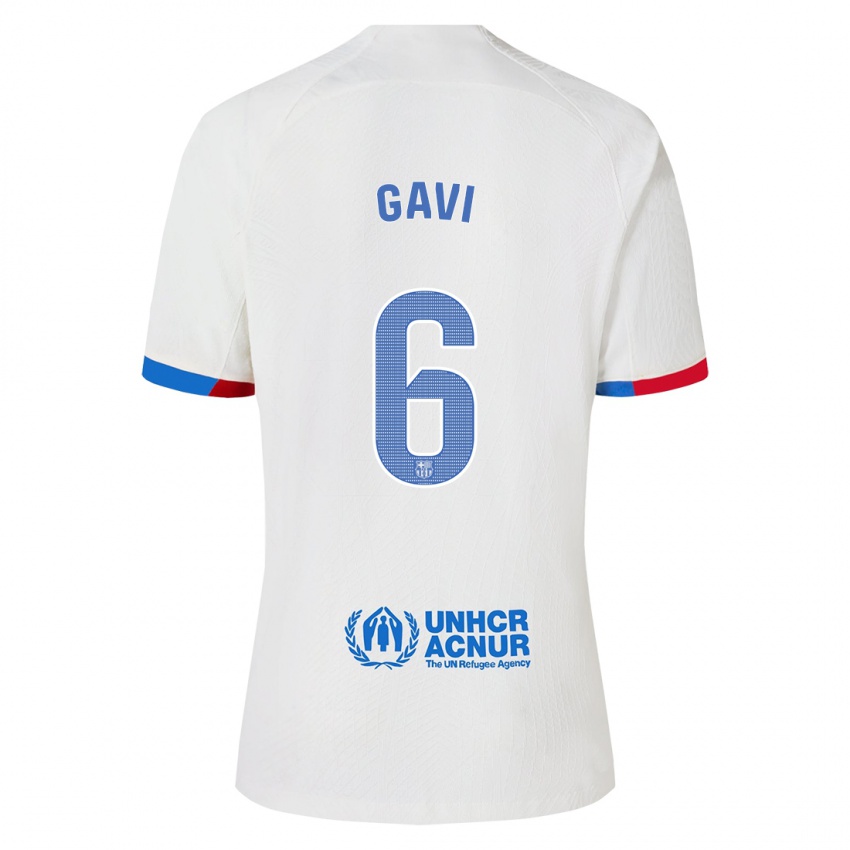 Niño Camiseta Gavi #6 Blanco 2ª Equipación 2023/24 La Camisa