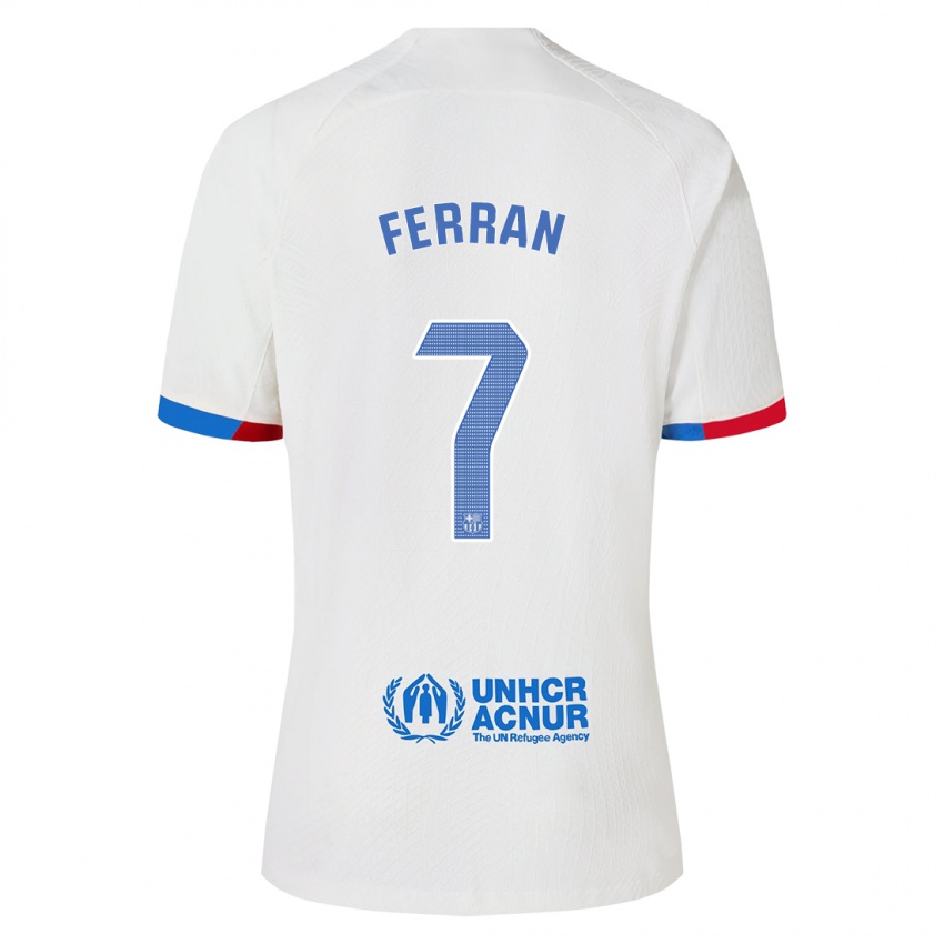 Niño Camiseta Ferran Torres #7 Blanco 2ª Equipación 2023/24 La Camisa