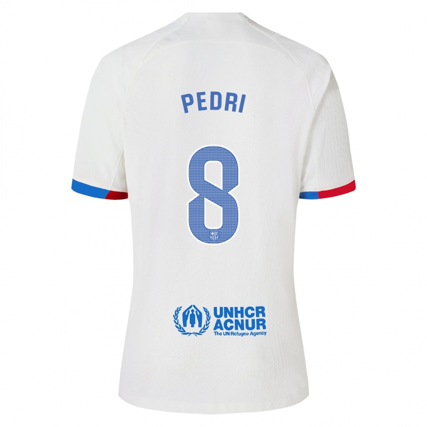 Niño Camiseta Pedri #8 Blanco 2ª Equipación 2023/24 La Camisa