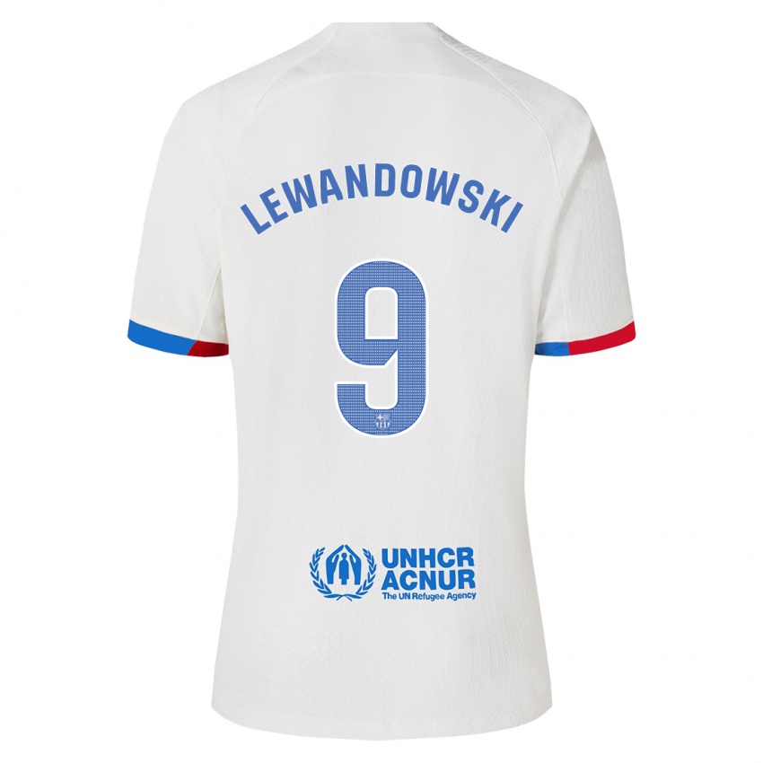 Niño Camiseta Robert Lewandowski #9 Blanco 2ª Equipación 2023/24 La Camisa