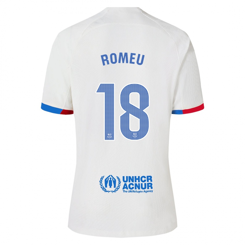 Niño Camiseta Oriol Romeu #18 Blanco 2ª Equipación 2023/24 La Camisa