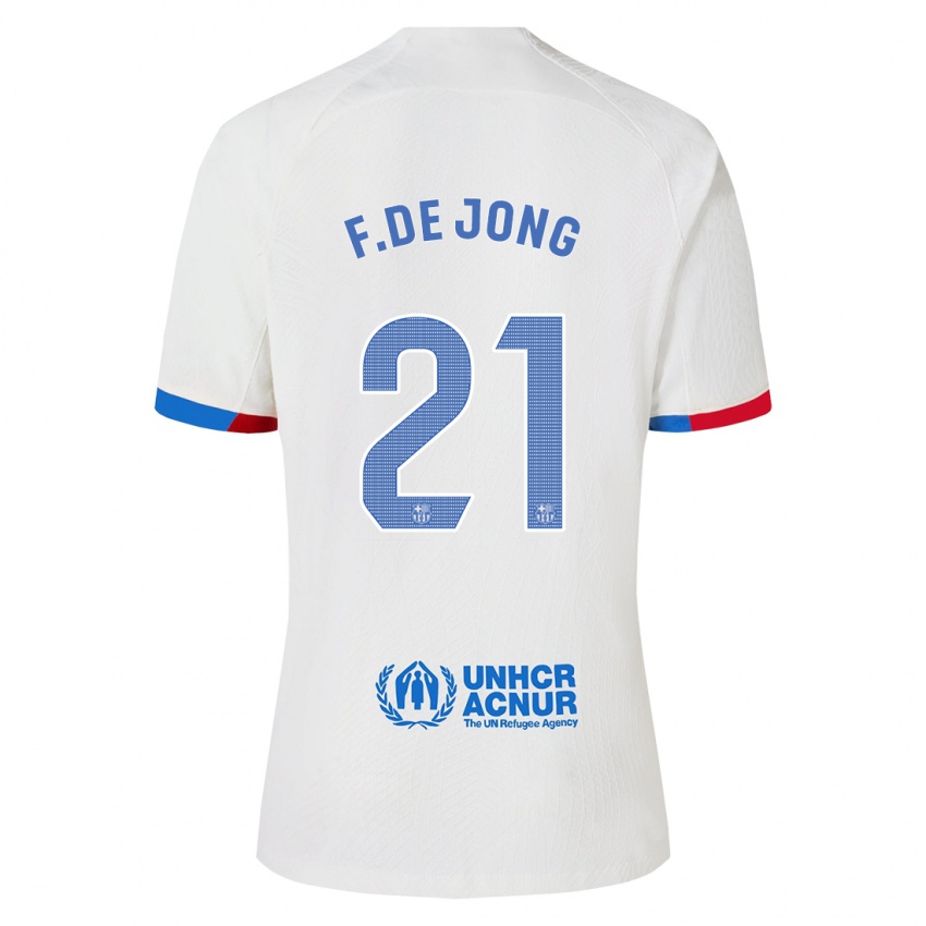 Niño Camiseta Frenkie De Jong #21 Blanco 2ª Equipación 2023/24 La Camisa