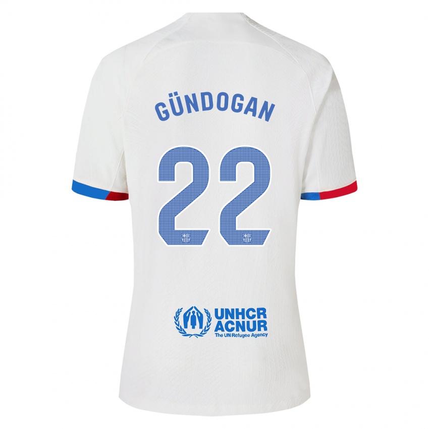 Niño Camiseta Ilkay Gundogan #22 Blanco 2ª Equipación 2023/24 La Camisa