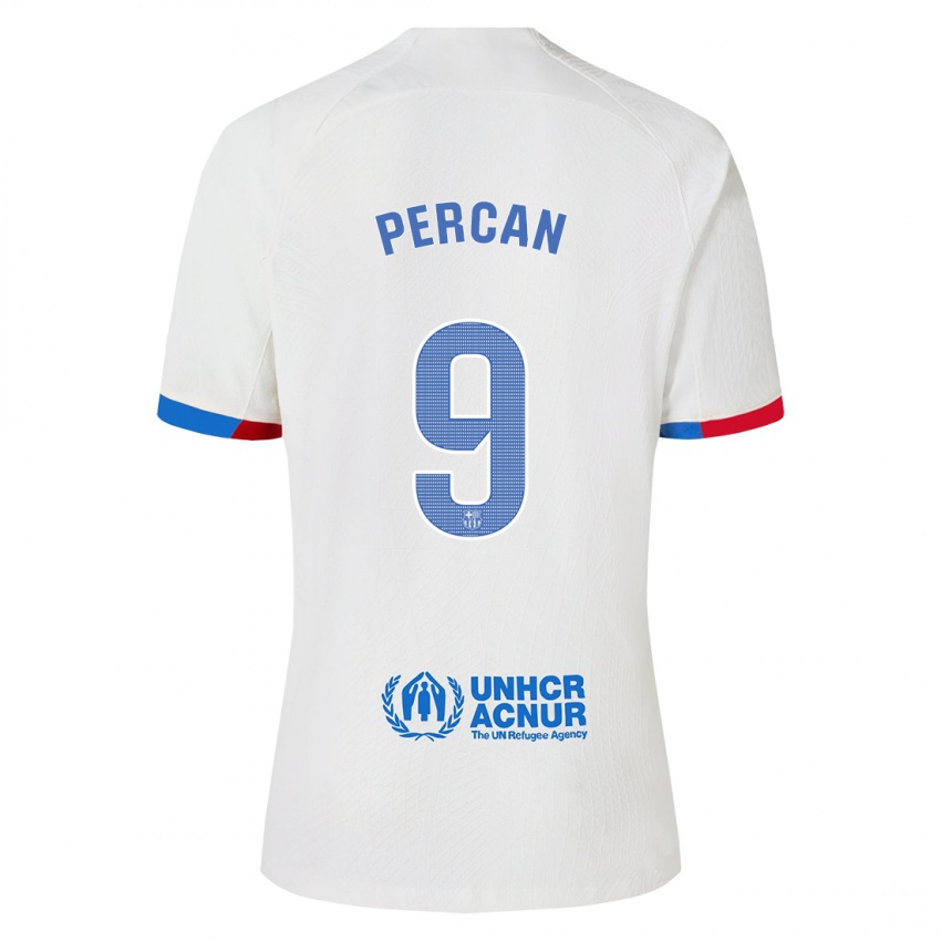 Niño Camiseta Diego Percan #9 Blanco 2ª Equipación 2023/24 La Camisa