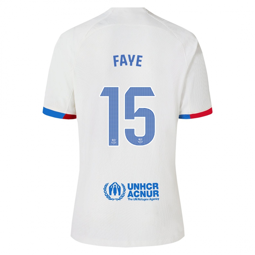 Niño Camiseta Mikayil Faye #15 Blanco 2ª Equipación 2023/24 La Camisa