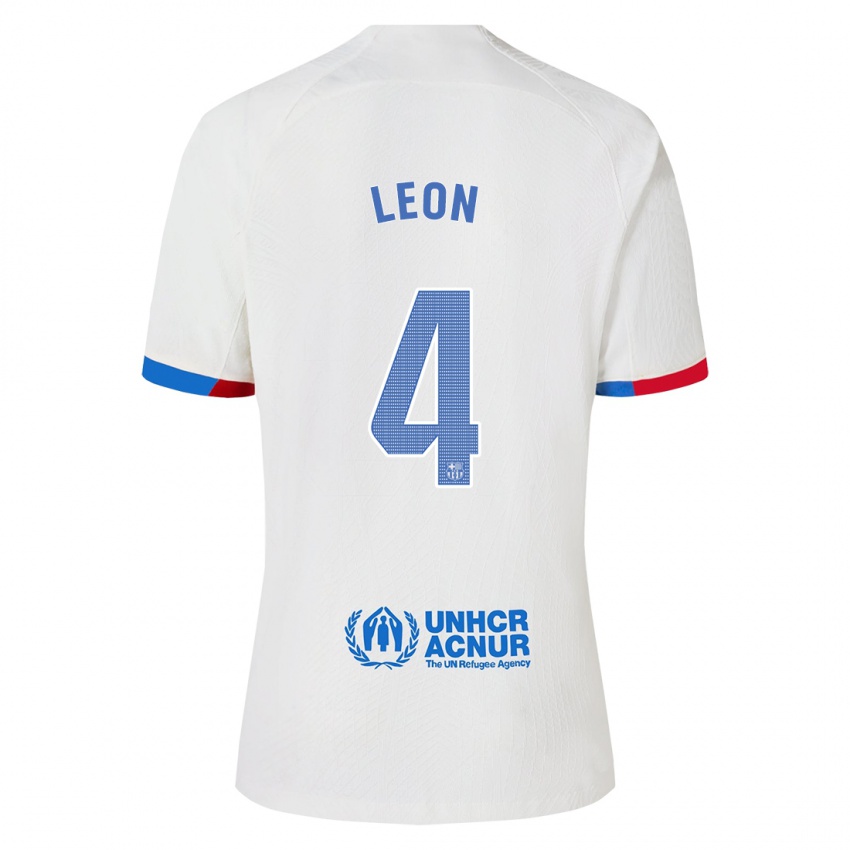 Niño Camiseta Maria Pilar Leon #4 Blanco 2ª Equipación 2023/24 La Camisa