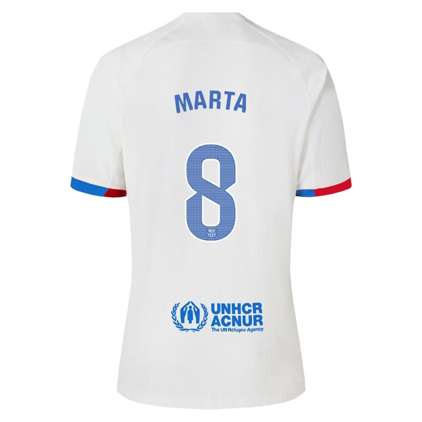 Niño Camiseta Marta Torrejon #8 Blanco 2ª Equipación 2023/24 La Camisa