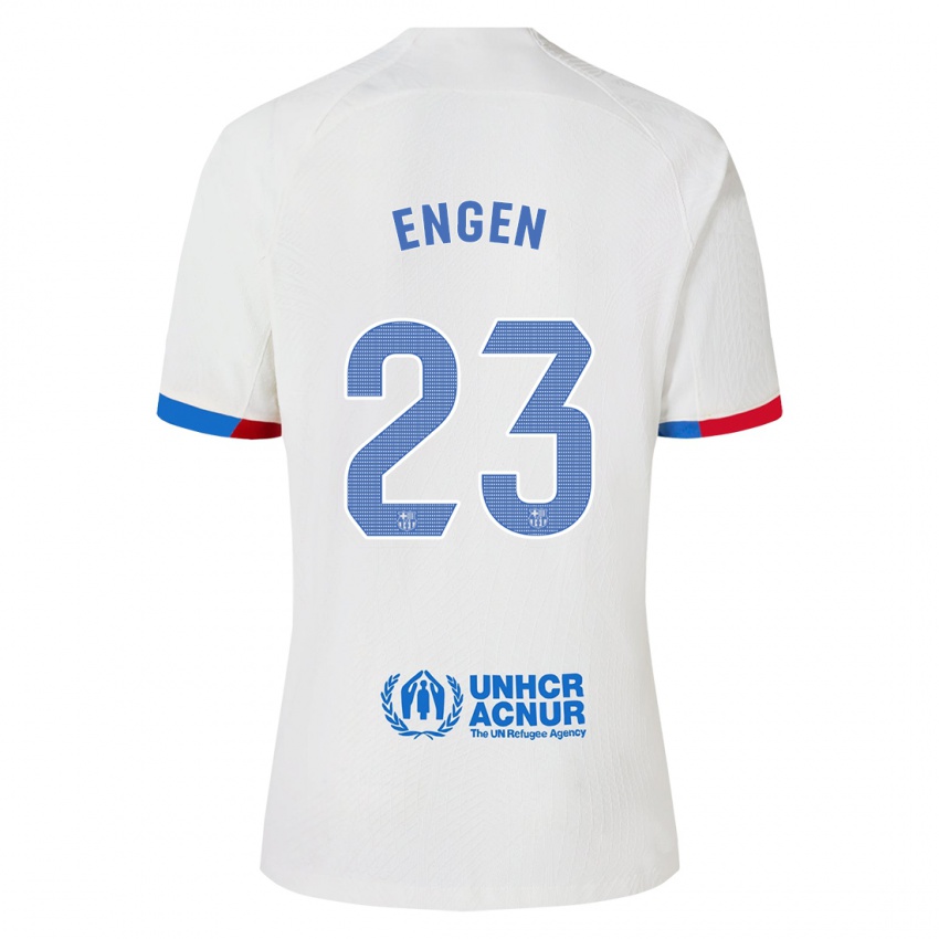 Niño Camiseta Ingrid Engen #23 Blanco 2ª Equipación 2023/24 La Camisa