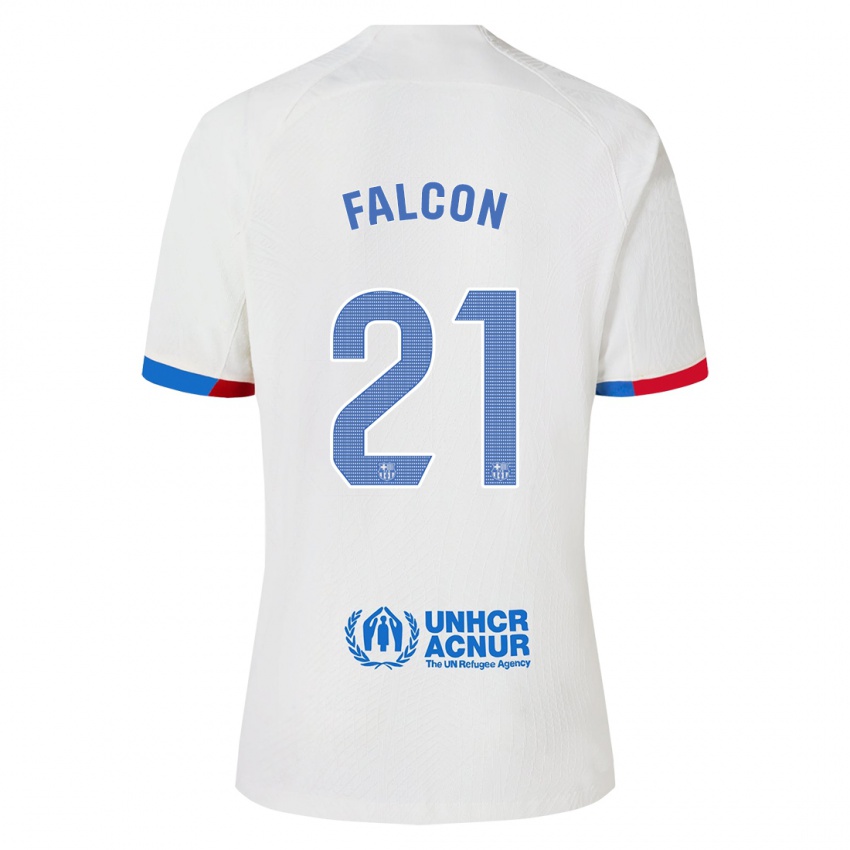 Niño Camiseta Andrea Falcon #21 Blanco 2ª Equipación 2023/24 La Camisa