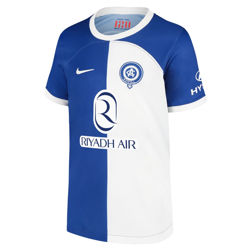 Niño Camiseta Mariano Gómez #4 Azul Blanco 2ª Equipación 2023/24 La Camisa