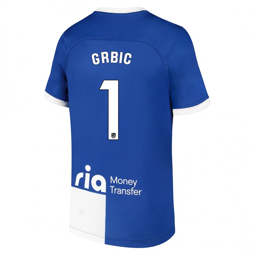 Niño Camiseta Ivo Grbic #1 Azul Blanco 2ª Equipación 2023/24 La Camisa