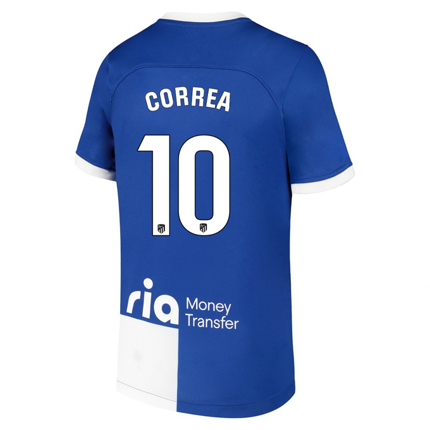 Niño Camiseta Angel Correa #10 Azul Blanco 2ª Equipación 2023/24 La Camisa