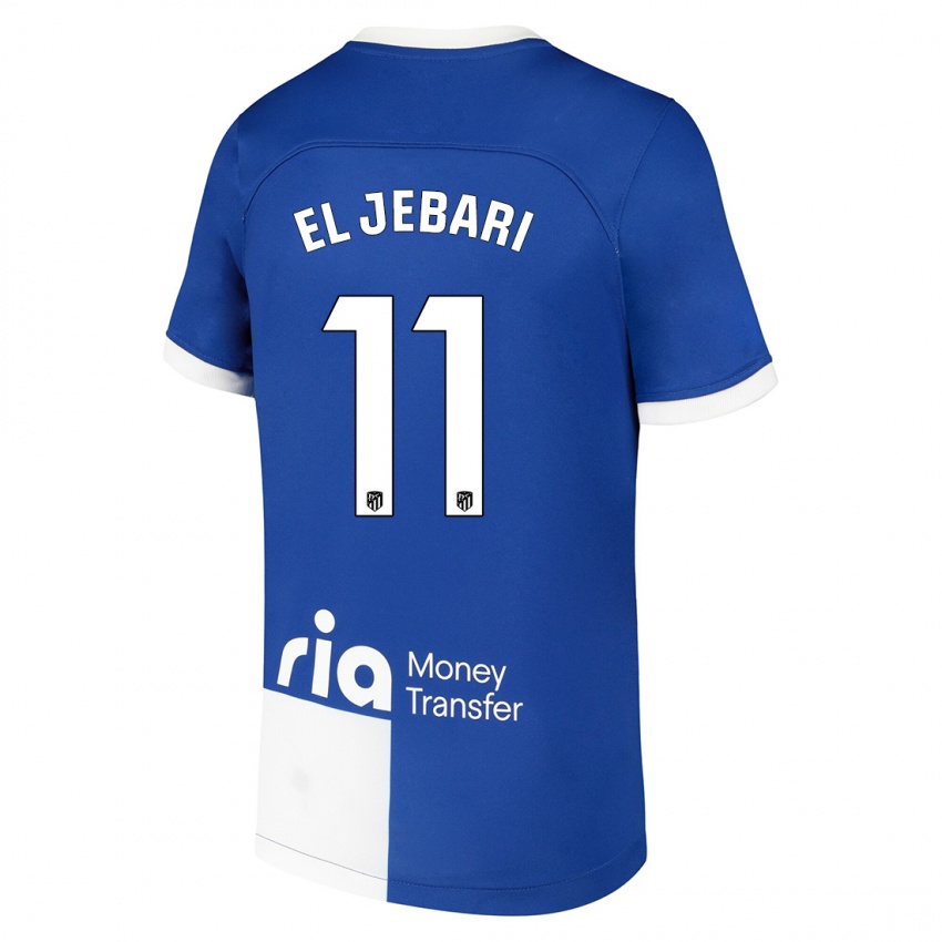Niño Camiseta Salim El Jebari #11 Azul Blanco 2ª Equipación 2023/24 La Camisa