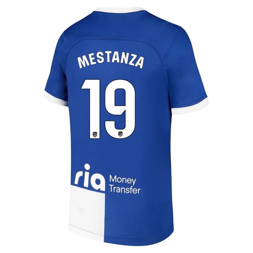 Niño Camiseta Alejandro Mestanza #19 Azul Blanco 2ª Equipación 2023/24 La Camisa