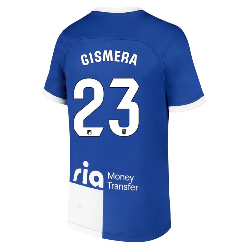 Niño Camiseta Aitor Gismera #23 Azul Blanco 2ª Equipación 2023/24 La Camisa