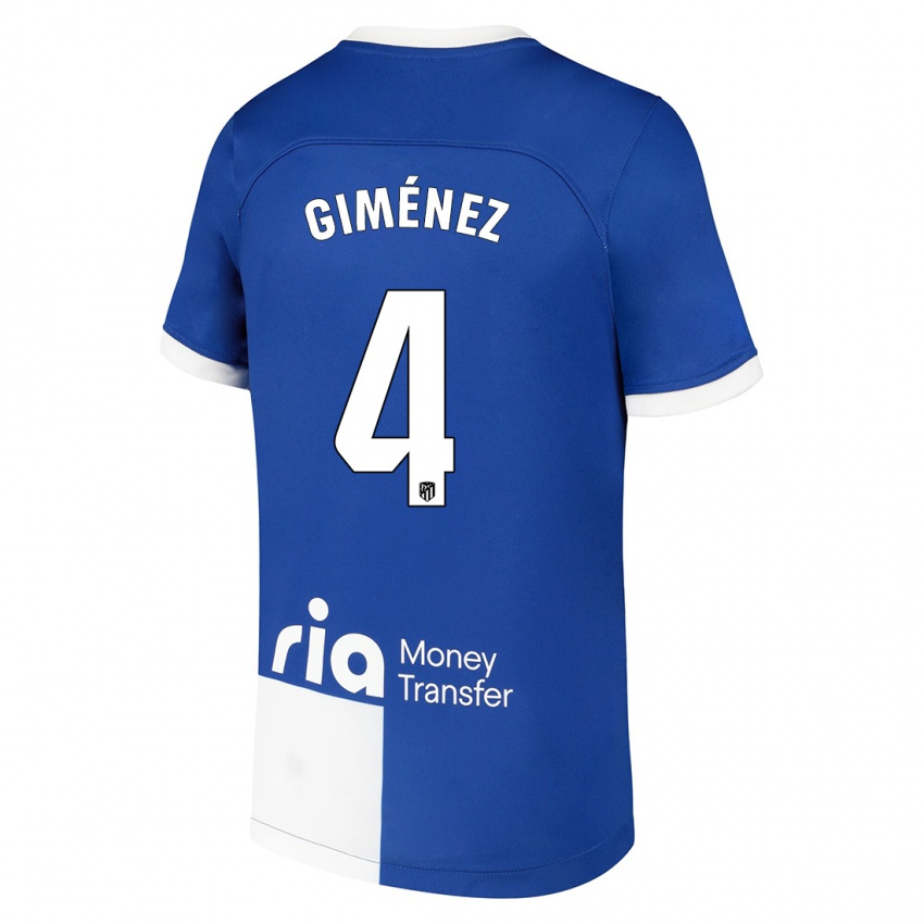 Niño Camiseta Félix Giménez #4 Azul Blanco 2ª Equipación 2023/24 La Camisa