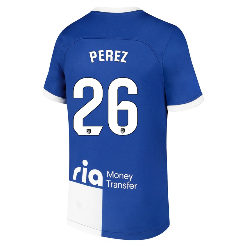 Niño Camiseta Xenia Perez #26 Azul Blanco 2ª Equipación 2023/24 La Camisa