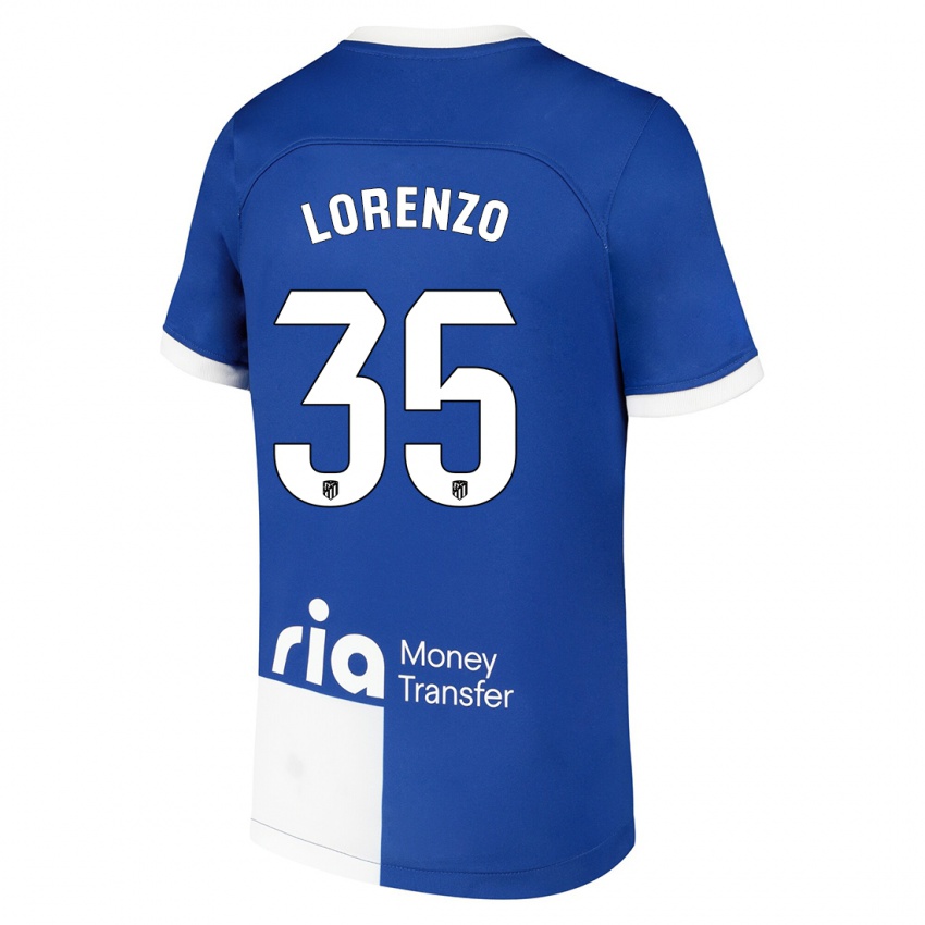 Niño Camiseta Diego Lorenzo #35 Azul Blanco 2ª Equipación 2023/24 La Camisa