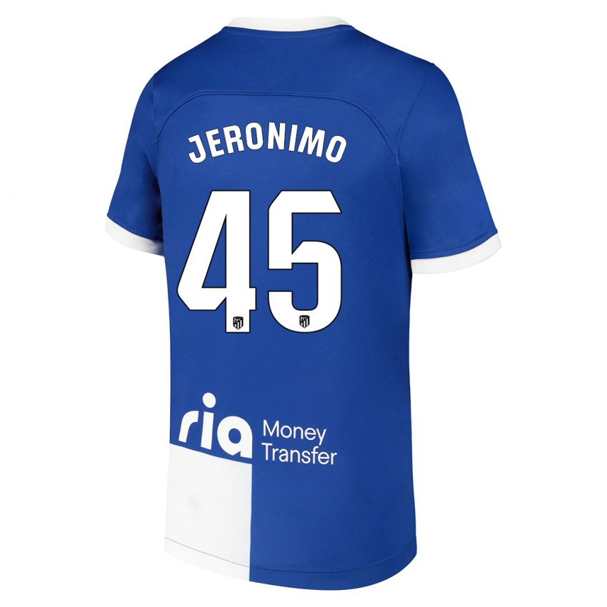 Niño Camiseta Isaiah Jeronimo #45 Azul Blanco 2ª Equipación 2023/24 La Camisa