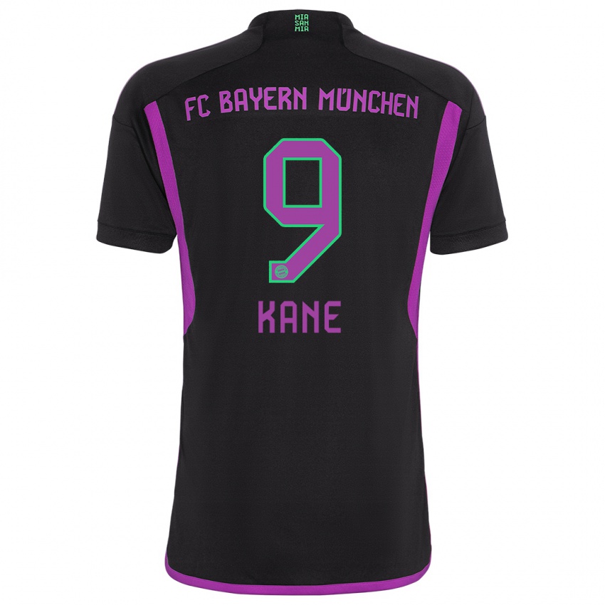 Niño Camiseta Harry Kane #9 Negro 2ª Equipación 2023/24 La Camisa