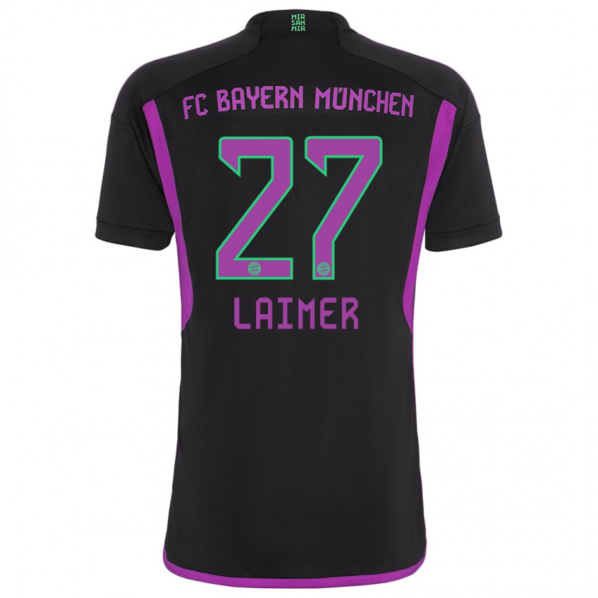 Niño Camiseta Konrad Laimer #27 Negro 2ª Equipación 2023/24 La Camisa