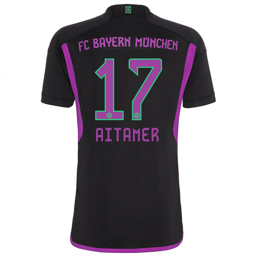 Niño Camiseta Younes Aitamer #17 Negro 2ª Equipación 2023/24 La Camisa
